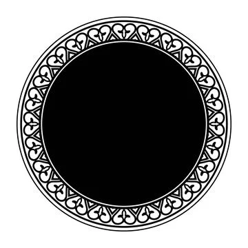 Decorative round frame for design with abstract pattern. Circle frame.  Stock Illustration