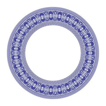 Decorative round frame in ethnic style with decorative ornament.  Vector Stock Illustration