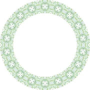 Decorative round frame with floral pattern. Elegant element for design in E.. Stock Illustration