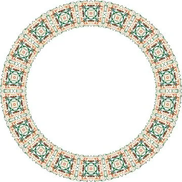 Decorative round frame with floral pattern. Elegant element for design in E.. Stock Illustration