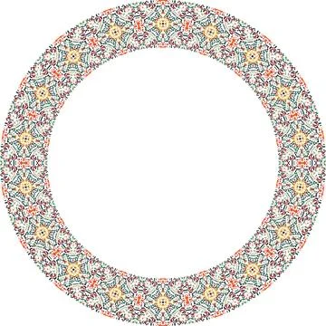 Decorative round frame with floral pattern. Elegant element for design in E.. Stock Illustration