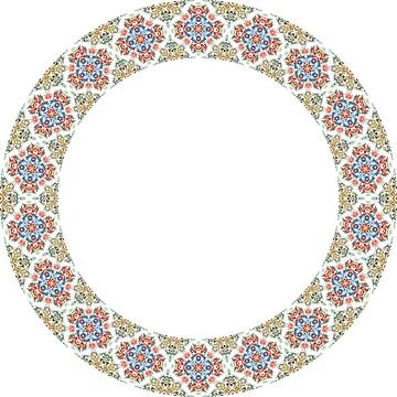 Decorative round frame with floral pattern. Elegant element for design in E.. Stock Illustration