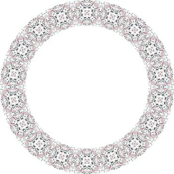 Decorative round frame with floral pattern. Elegant element for design in E.. Stock Illustration