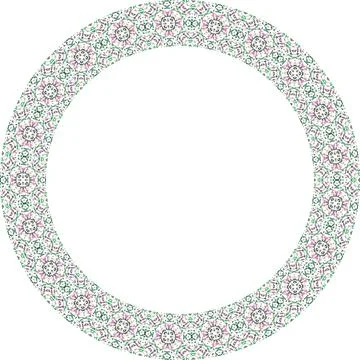 Decorative round frame with floral pattern. Elegant element for design in E.. 스톡 일러스트