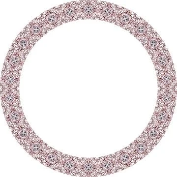 Decorative round frame with floral pattern. Elegant element for design in E.. Illustrazione stock