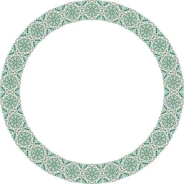 Decorative round frame with floral pattern. Elegant element for design in E.. Stock Illustration
