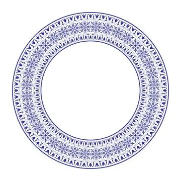 Decorative round frame. Greek style seamless ornament. Endless European pattern  Stock Illustration