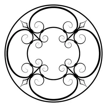 Decorative round frame Illustrazione stock