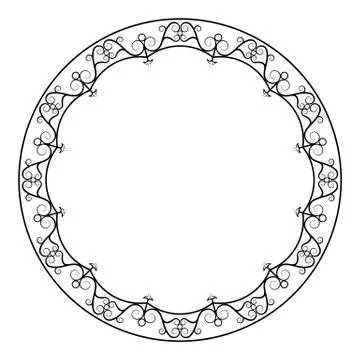 Decorative round frame Stock Illustration