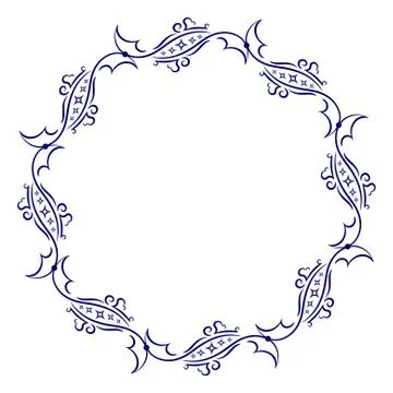 Decorative round frame for your design. Stock Illustration