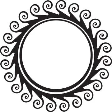 Decorative round frame for your design with swirls. Stock Illustration