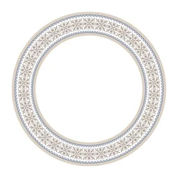 Decorative round plate with arabic pattern. Pattern of Greece and ancient Rome.  库存插图