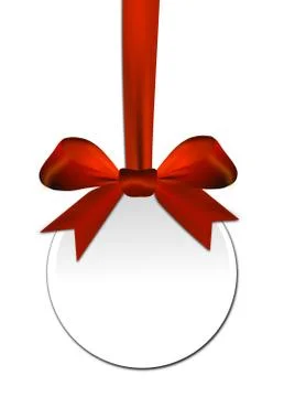 Decorative round with red bow Stock Illustration