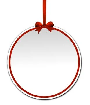 Decorative round with red bow Illustrazione stock