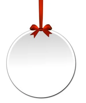 Decorative round with red bow on a white background Illustrazione stock