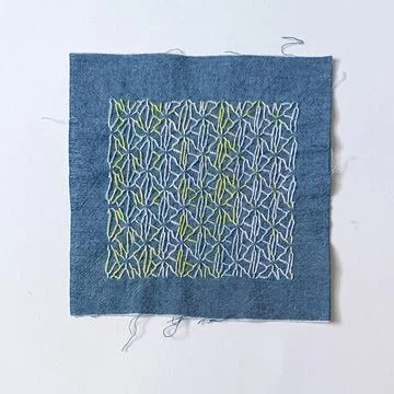 Decorative Running Stitch Pattern Inspired by Sashiko.  Stock Photos
