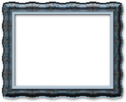 Decorative rusted metal frame with transparent background Stock Illustration