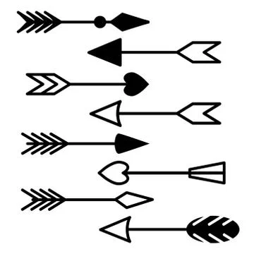Decorative rustic arrow vector set illustration Stock Illustration