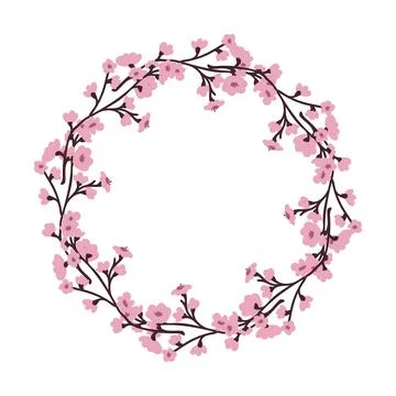 Decorative sakura frame Stock Illustration