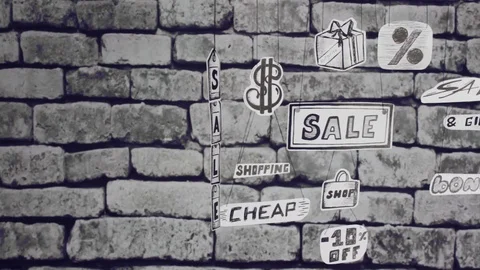 Decorative sales attributes grey scroll Stock Footage 91206183