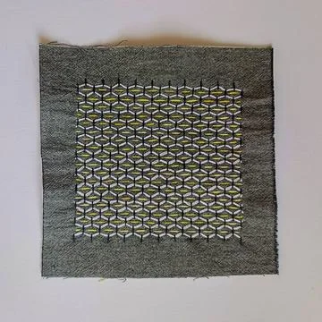 Decorative sashiko stitching pattern detail Stock Photos