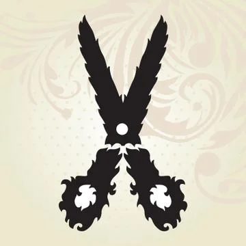 Decorative scissors Stock Illustration