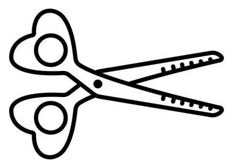 Decorative scissors line icon Stock Illustration