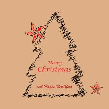 Decorative scribbled frame for web use. Stylized new year eve, creative frame Stock-Illustration