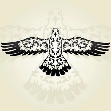 Decorative seagull Stock Illustration