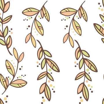 Decorative seamless beige autumn pattern Stock Illustration