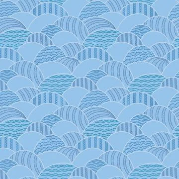Decorative seamless border pattern. Vector illustration with abstract waves o Stock Illustration