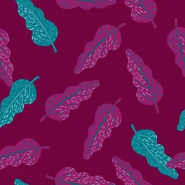 Decorative seamless floral pattern with random leaf shapes. Pink and blue bri Stockillustratie