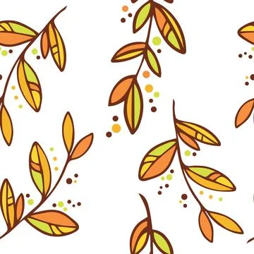 Decorative seamless green spring pattern Stock Illustration