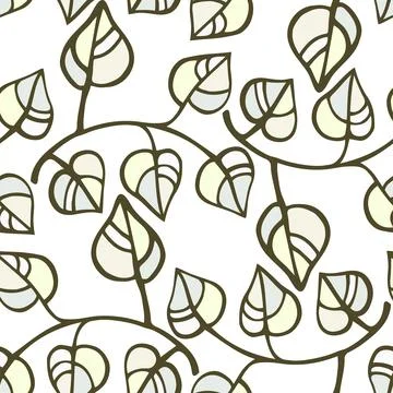Decorative seamless green spring pattern Stock Illustration