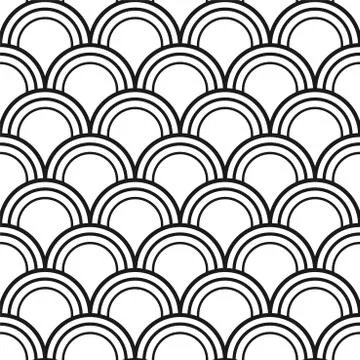 Decorative seamless japanese vector pattern. Geometric oriental design Illustrazione stock