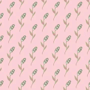 Decorative seamless nature pattern with simple little ear of wheat elements.  Stockillustratie