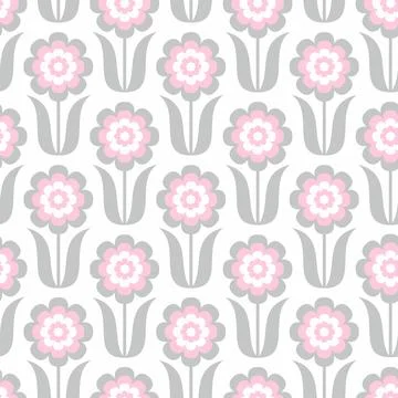 Decorative seamless pattern with abstract flowers. Stock Illustration