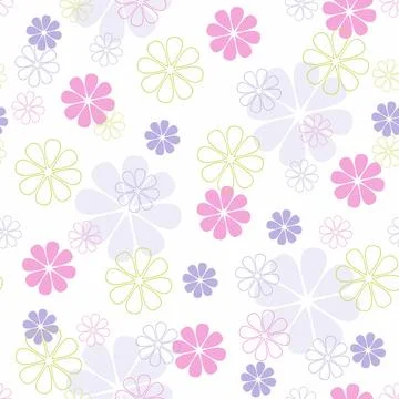 Decorative seamless pattern with abstract flowers. Stock Illustration