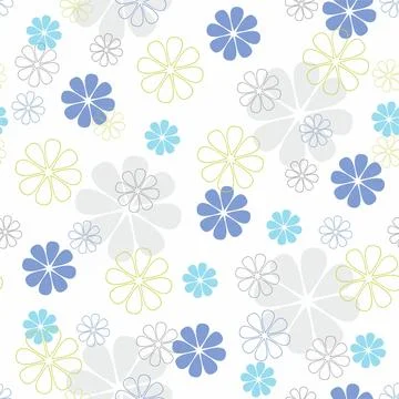 Decorative seamless pattern with abstract flowers. Stock Illustration