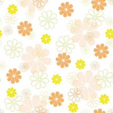 Decorative seamless pattern with abstract flowers. Stock Illustration