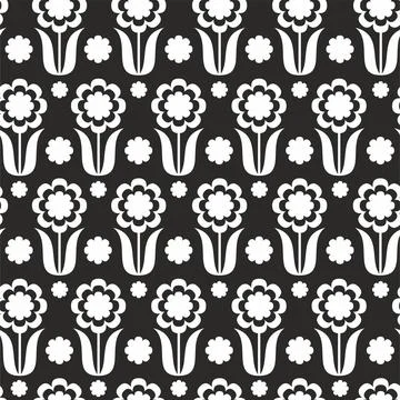 Decorative seamless pattern with abstract flowers. Stock Illustration