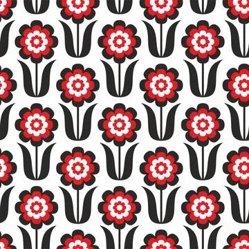 Decorative seamless pattern with abstract flowers. Stock Illustration