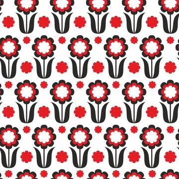 Decorative seamless pattern with abstract flowers. Stock Illustration