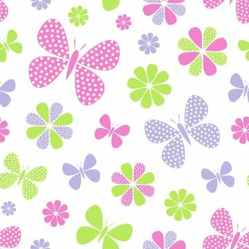 Decorative seamless pattern with abstract flowers. Stock Illustration