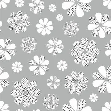 Decorative seamless pattern with abstract flowers. Stock Illustration