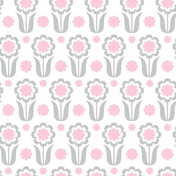 Decorative seamless pattern with abstract flowers. Stock Illustration