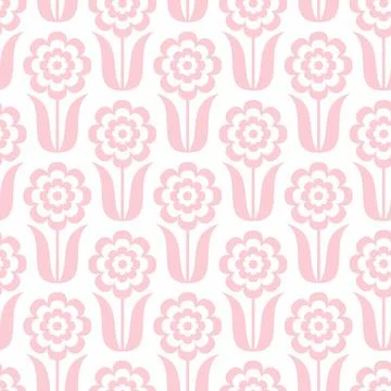 Decorative seamless pattern with abstract flowers. Stock Illustration