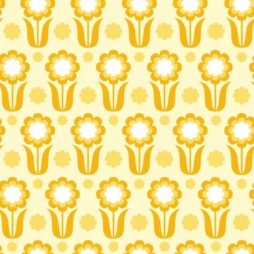 Decorative seamless pattern with abstract flowers. Stock Illustration