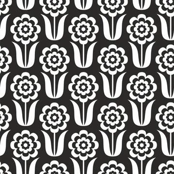 Decorative seamless pattern with abstract flowers. Stock Illustration