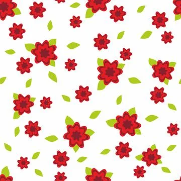 Decorative seamless pattern with abstract flowers. Stock Illustration